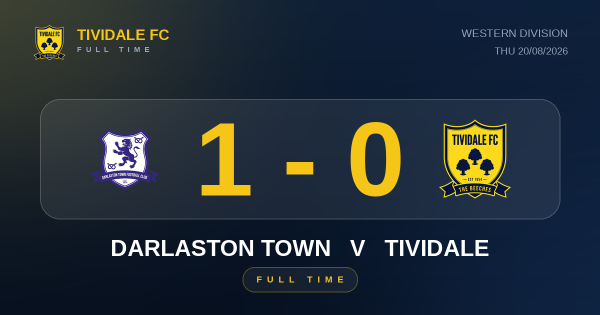 Darlaston Town 1-0 Tividale