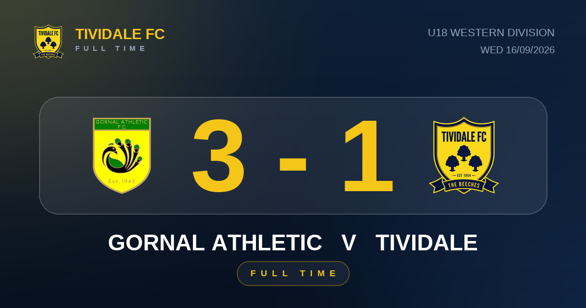 Gornal Athletic 3-1 Tividale