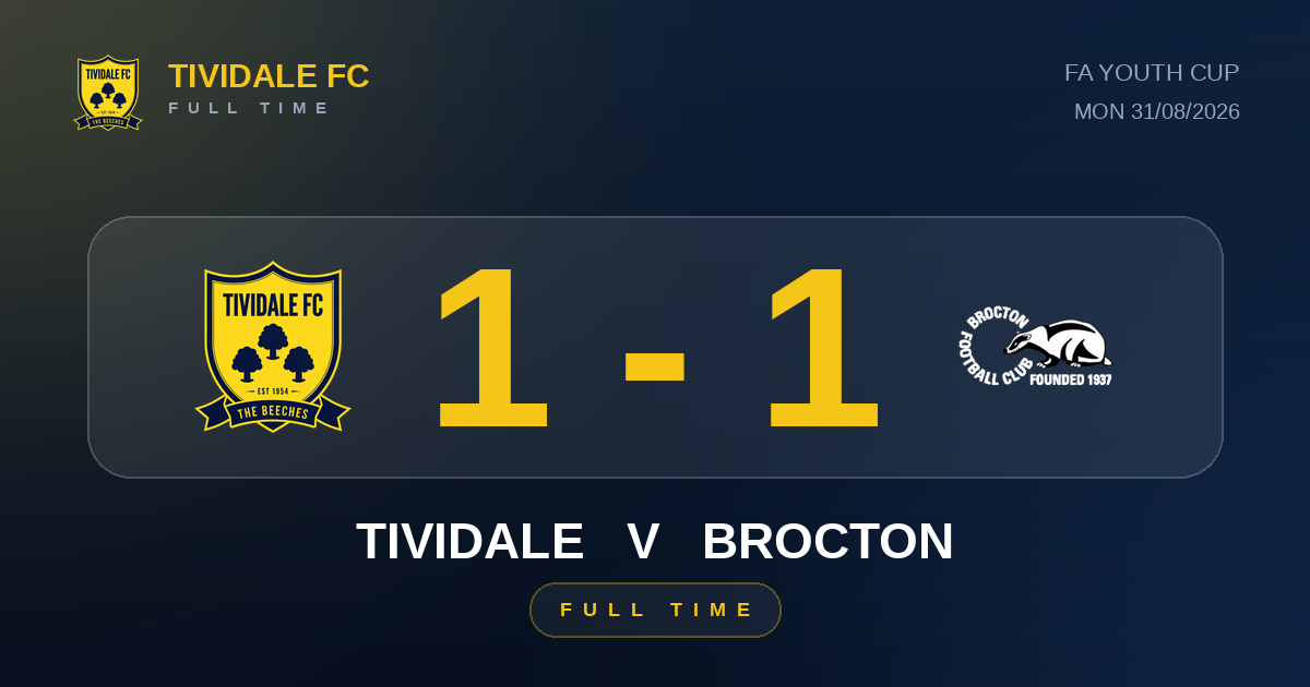 Tividale 1-1 Brocton