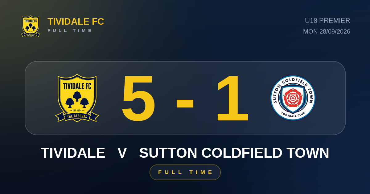 Tividale 5-1 Sutton Coldfield Town