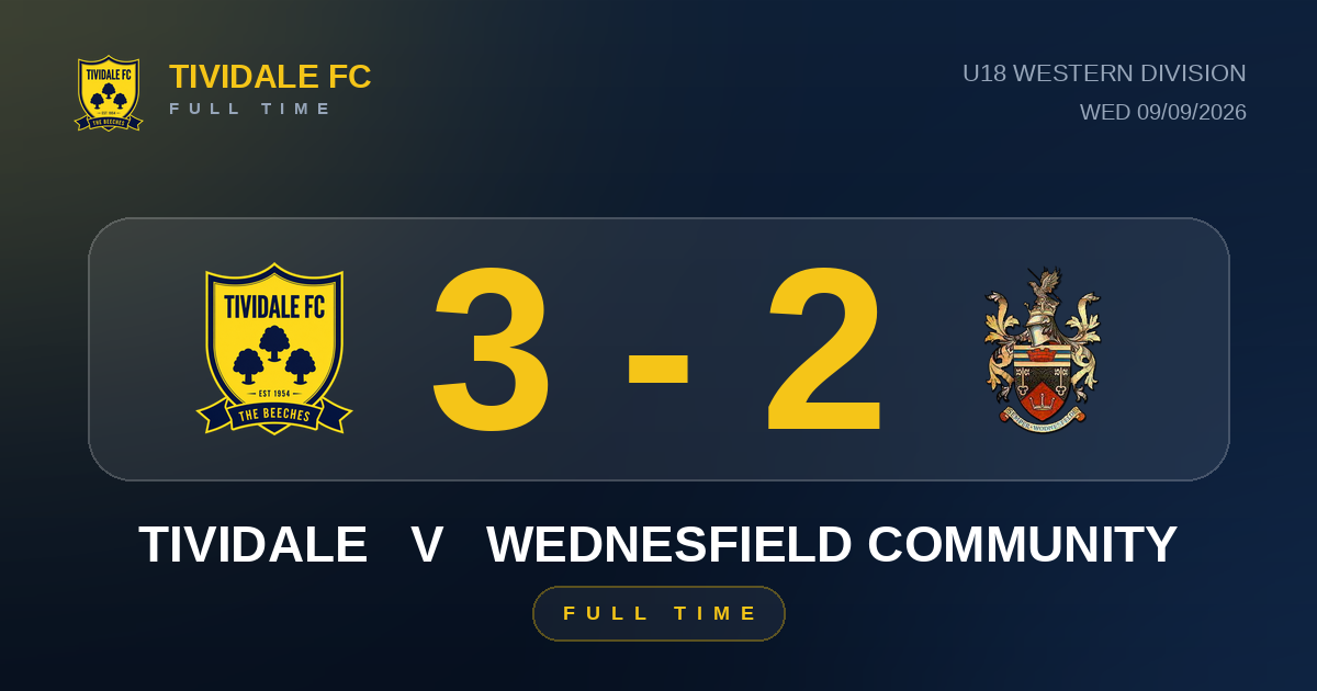 Tividale 3-2 Wednesfield Community